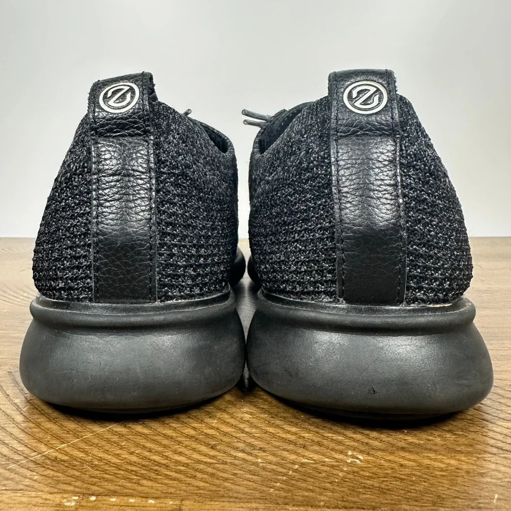 Cole Haan ZeroGrand Stitchlite Oxford Men 10 Black Knit Wingtip Casual Shoes
